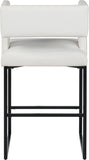 Caleb Faux Leather / Iron / Engineered Wood / Foam Contemporary White Faux Leather Counter Stool - 19.5" W x 20.5" D x 36" H