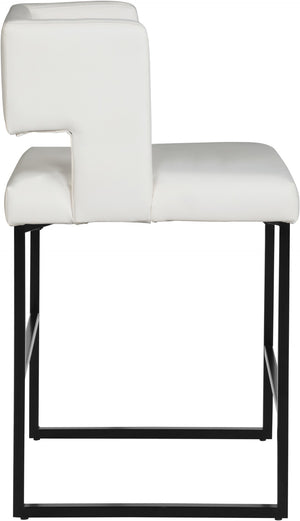 Caleb Faux Leather / Iron / Engineered Wood / Foam Contemporary White Faux Leather Counter Stool - 19.5" W x 20.5" D x 36" H
