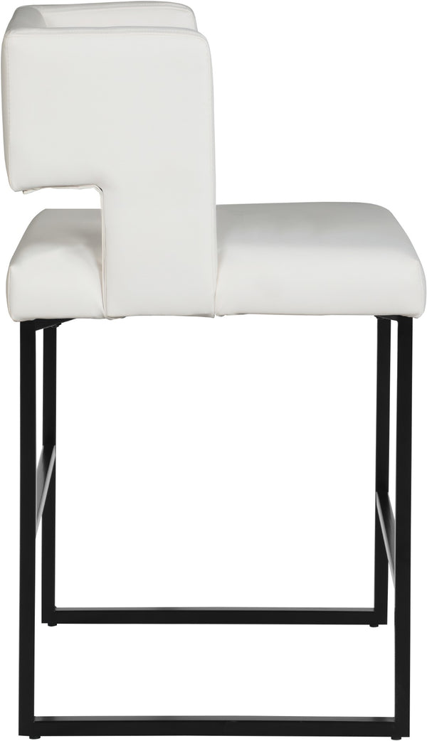Caleb Faux Leather / Iron / Engineered Wood / Foam Contemporary White Faux Leather Counter Stool - 19.5" W x 20.5" D x 36" H