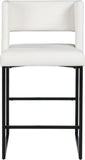 Caleb Faux Leather / Iron / Engineered Wood / Foam Contemporary White Faux Leather Counter Stool - 19.5" W x 20.5" D x 36" H