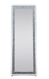 Noralie Glam/Modern Accent Mirror (Floor) Mirrored Frame w/Beveled Edge • Faux Diamonds Inlay (12mm) • Glass: 4mm Clear 97156-ACME