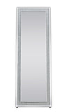 Noralie Glam/Modern Accent Mirror (Floor) Mirrored Frame w/Beveled Edge • Faux Stones Inlay (3mm) • Glass: 4mm Clear 97157-ACME