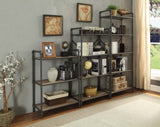 Itzel Industrial Bookshelf (3-Shelves) Antique Oak (#53014) • Sandy Gray Metal, Powder Coating • Hand Brushed Contrast Accent (BJL3123, Powder Coating & Hand Brush Accent) … Qte color code with Sand Black & Sand Gray both same color code!! 97162-ACME