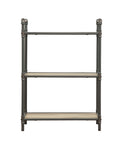 Itzel Industrial Bookshelf (3-Shelves) Antique Oak (#53014) • Sandy Gray Metal, Powder Coating • Hand Brushed Contrast Accent (BJL3123, Powder Coating & Hand Brush Accent) … Qte color code with Sand Black & Sand Gray both same color code!! 97162-ACME