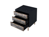 Arbyrd Scandinavian Accent Table WOOD CASE] Black • FRONT DRW] Faux Marble • METAL LEG] Champagne 97199-ACME