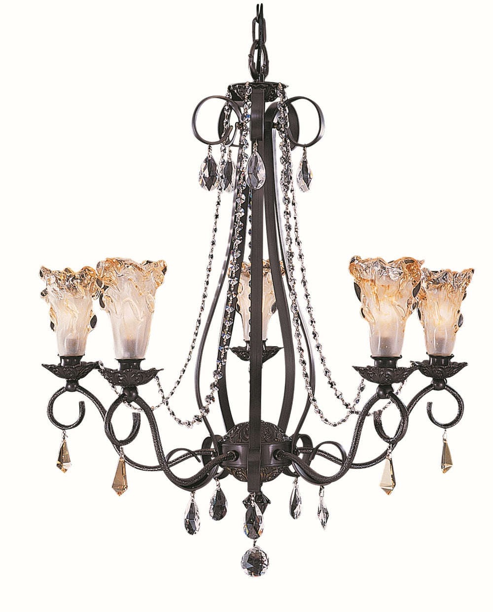 5-Light Mahogany Bronze Liebestraum Dining Chandelier