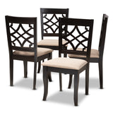 Mael Modern Contemporary Fabric Upholstered Espresso Brown Finished Wood Dining Chair (Set of 4)