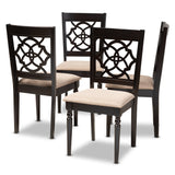 Renaud Modern Contemporary Fabric Upholstered Espresso Brown Finished Wood Dining Chair (Set of 4)