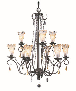 9-Light Mahogany Bronze Liebestraum Dining Chandelier