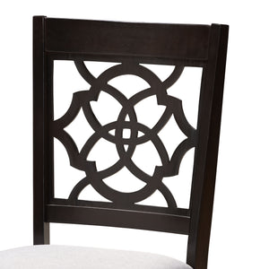 Tonia Modern and Contemporary Grey Fabric Upholstered and Dark Brown Finished Wood 5-Piece Dining Set