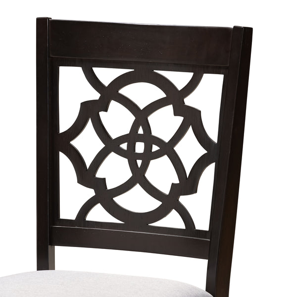 Tonia Modern and Contemporary Grey Fabric Upholstered and Dark Brown Finished Wood 5-Piece Dining Set