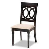 Lucie Modern and Contemporary Fabric Upholstered Espresso Brown Finished Wood Dining Chair Set of 4