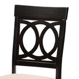 Baxton Studio Lucie Modern and Contemporary Sand Fabric Upholstered Espresso Brown Finished Wood Dining Chair Set of 4