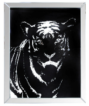Talisha Glam/Modern Wall Art Mirror: Silver • Crystals • Glass 97319-ACME