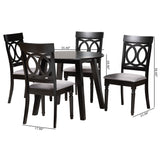 Baxton Studio Charlottle Modern Fabric and Dark Brown Finished Wood 5-Piece Dining Set Grey/Dark Brown Charlotte-Grey/Dark Brown-5PC Dining Set