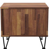 Deoss Contemporary/Casual Accent Table or Nightstand Walnut • Black Metal Leg/Handle 97330-ACME