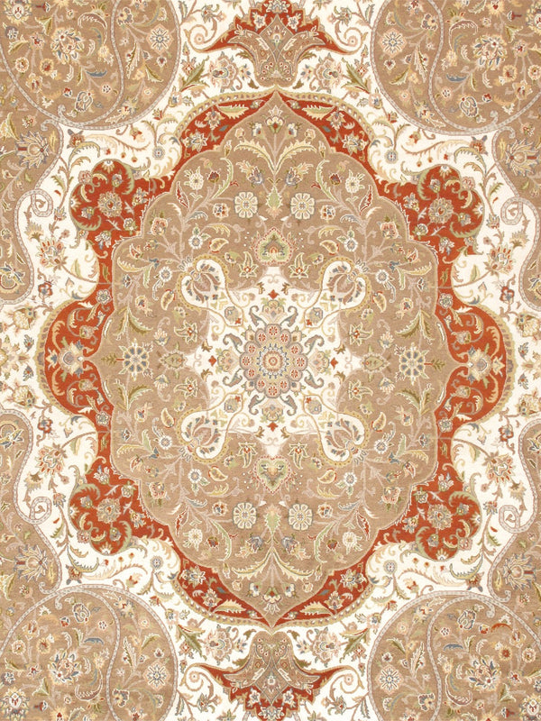 Pasargad Baku Collection Hand-Knotted Silk & Wool Area Rug 973318 10X14-PASARGAD