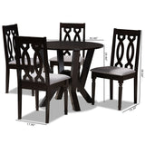 Baxton Studio Anise Modern and Contemporary Grey Fabric Upholstered and Dark Brown Finished Wood 5-Piece Dining Set