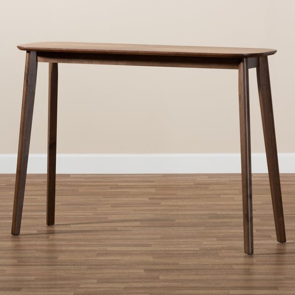 Baxton Studio Wendy Mid-Century Modern Walnut Finished Wood Console Table 