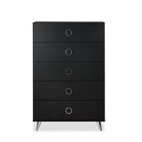 Elms Contemporary Chest WOOD CASE] Black  • Plastic Leg: Silver Finish (was chrome) (Handle/Leg) 97374-ACME