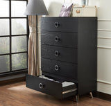 Elms Contemporary Chest WOOD CASE] Black  • Plastic Leg: Silver Finish (was chrome) (Handle/Leg) 97374-ACME