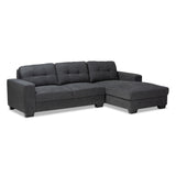 Langley Modern Contemporary Fabric Upholstered Sectional Sofa with Chaise
