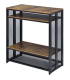 Winam Industrial Sofa Table TOP] Antique Oak Wood (cc#) • BASE] Black Metal (cc#) 97412-ACME