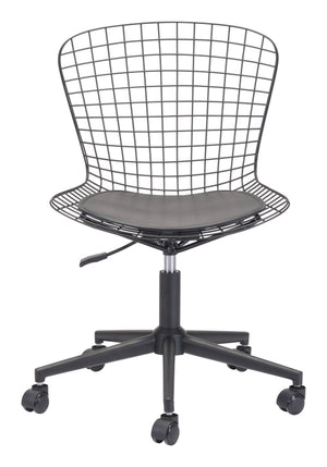 Zuo Modern Wire 100% Polyurethane, Steel Modern Commercial Grade Office Chair Black 100% Polyurethane, Steel