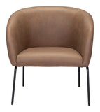 Zuo Modern Quinten 100% Polyester, Plywood, Steel Modern Commercial Grade Accent Chair Vintage Brown, Black 100% Polyester, Plywood, Steel