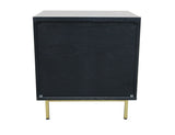 Shadan Contemporary Accent Table Black Wood • Gold Metal Tube (Plating) 97550-ACME