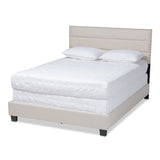 Ansa Modern and Contemporary Beige Fabric Upholstered Full Size Bed