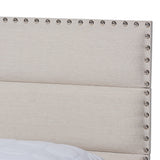 Baxton Studio Ansa Modern and Contemporary Beige Fabric Upholstered King Size Bed