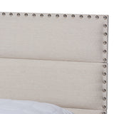 Baxton Studio Ansa Modern and Contemporary Beige Fabric Upholstered Full Size Bed