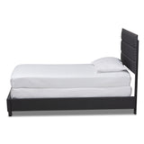 Baxton Studio Ansa Modern and Contemporary Dark Grey Fabric Upholstered Twin Size Bed