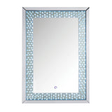 Nysa Glam/Modern Wall Decor (LED) Mirrored Frame w/Beveled Edge • Faux Crystals Inlay • Glass: 4mm Clear • LED Light 97591-ACME