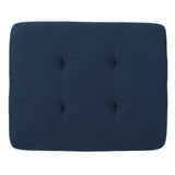 Zahra Contemporary Tufted Fabric Ottoman, Dark Blue and Dark Brown Noble House