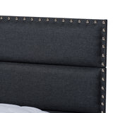 Baxton Studio Ansa Modern and Contemporary Dark Grey Fabric Upholstered King Size Bed