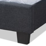 Baxton Studio Ansa Modern and Contemporary Dark Grey Fabric Upholstered King Size Bed