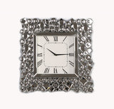 Kachina Glam/Modern Wall Clock Mirrored Frame w/Beveled Edge • Faux Gems Inlay • Glass: 4mm Clear 97612-ACME
