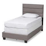 Ansa Modern and Contemporary Grey Fabric Upholstered Twin Size Bed