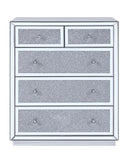 Noralie Glam/Modern Cabinet Mirrored Frame w/Beveled Edge • Faux Inlay • Glass: 4mm Clear 97637-ACME