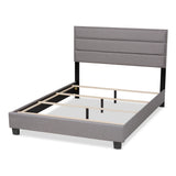 Baxton Studio Ansa Modern and Contemporary Grey Fabric Upholstered King Size Bed