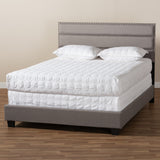 Baxton Studio Ansa Modern and Contemporary Grey Fabric Upholstered King Size Bed