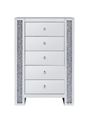 Noralie Glam/Modern Cabinet Mirrored • Faux Diamonds Inlay (Acrylic) • Glass Top: 4mm Clear Tempered 97644-ACME