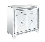 Noralie Glam/Modern Console Table Mirrored • Faux Diamonds Inlay (Acrylic) • Glass Top: 4mm Clear Tempered 97645-ACME