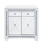 Noralie Glam/Modern Console Table Mirrored • Faux Diamonds Inlay (Acrylic) • Glass Top: 4mm Clear Tempered 97645-ACME