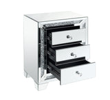 Noralie Glam/Modern Accent Table Mirrored • Faux Diamonds Inlay (Acrylic) • Glass Top: 4mm Clear Tempered 97648-ACME