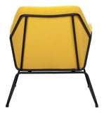 Zuo Modern Jose 100% Polyester, Plywood, Steel Modern Commercial Grade Accent Chair Yellow, Black 100% Polyester, Plywood, Steel