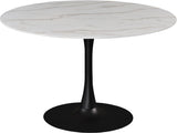 Tulip Faux Marble Veneer Contemporary Dining Table