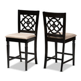 Arden Modern Contemporary Fabric Upholstered Espresso Brown Finished 2-Piece Wood Counter Stool (Set of 4)
